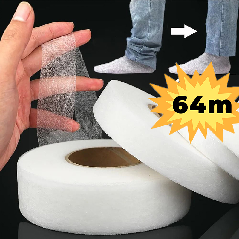Interfacing Iron On - 64M/Rolle Aufbügelbares Saumband Selbstklebendes Hosenband Vliesstoff