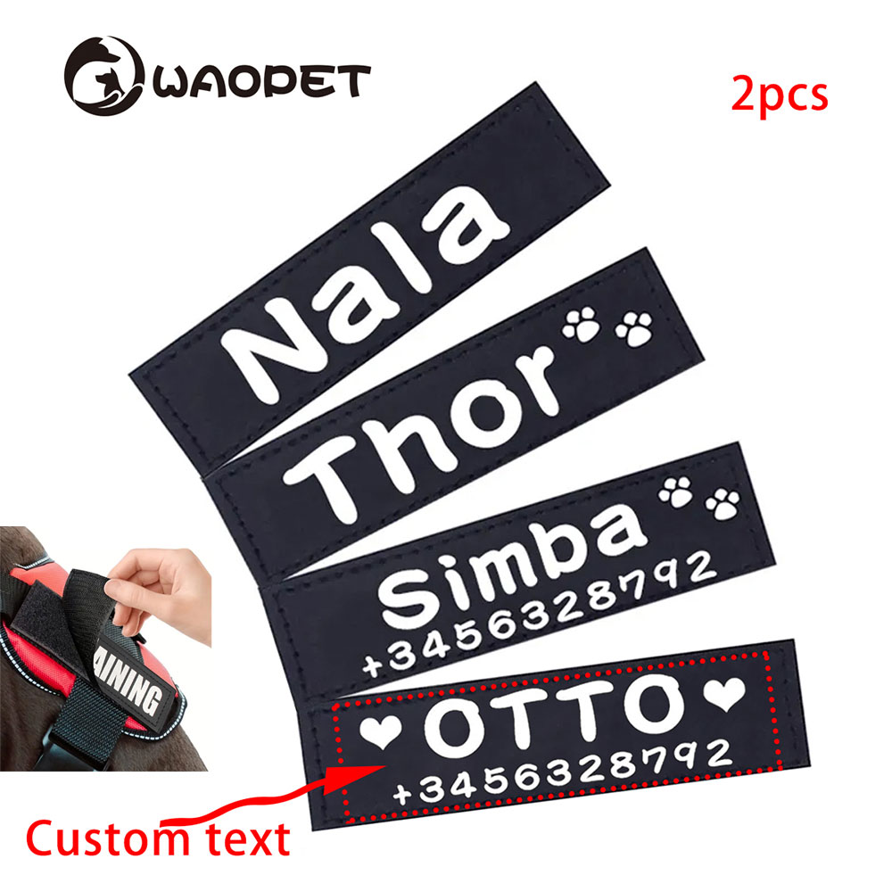 Sewing Labels - Personalisierte Hunde-ID-Anhänger für Geschirre, Haustier-Namensschilder, Anti-Verlust-Nummern,