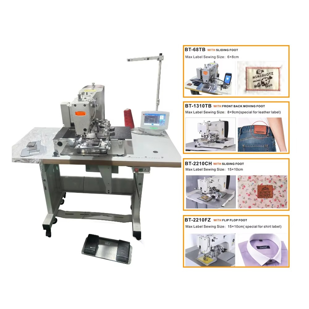 Sewing Labels - Automatische Flachbett-Nähmaschine für Bekleidung mit angebrachtem