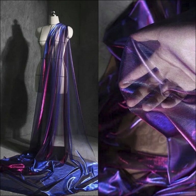 Sewing Technical Fabrics - Metallisch glitzernder Mesh-Tüllstoff, dünn, durchsichtig, technischer,
