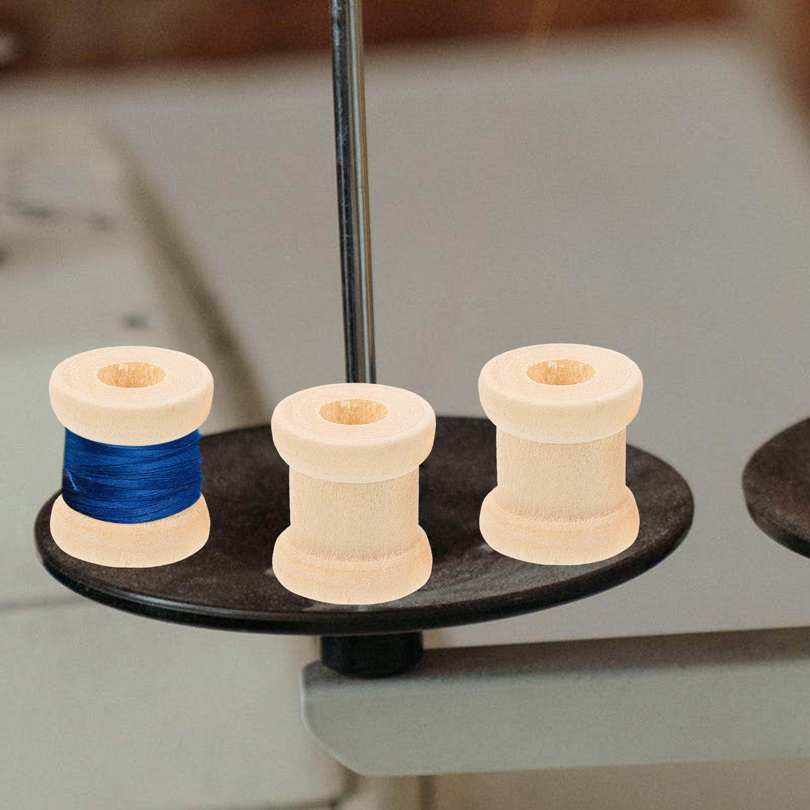 Sewing Roll - 100 Stück Holzgarnspulen, hochwertig, glatt geschliffen,